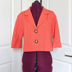 Lafayette 148 - Cropped Blazer, Coral/Oran…